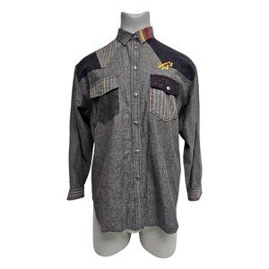 90s - 00s Justin B. Jones button down long sleeve shirt . size 14